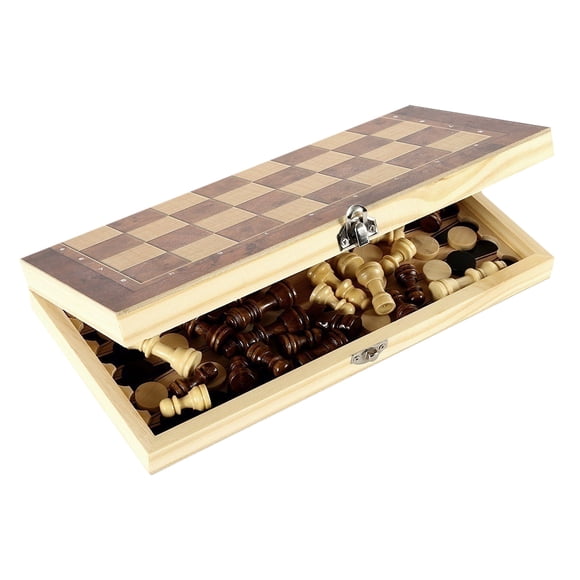KAKOWELY 1 Set Three-in-one Chess Multifunctional Black and White Checkers for Kids,13.39"X13.39"X0.79"