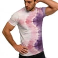 thumbnail image 6 of Tie-Dye Tops for Women Summer Short Sleeve T-shirts Colorful Plus Size Casual Graphic Tee Shirt Loose Tshirts (L, Pink), 6 of 9