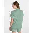 thumbnail image 2 of Joyspun Women's Dreamy Soft Collection Notch Collar Top and Shorts Pajama Set, 2-Piece, Sizes XS-3X, 2 of 6