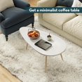 thumbnail image 5 of Modern Coffee Table White Oval Coffee Tables for Living Room Simple Center Table for Small Space Home Office Easy Assembly 22.2" D x 42.5" W x 17.1" H, White, 5 of 15
