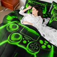 thumbnail image 4 of Manfei Chic Game Console Bedding King Size, Modern Video Game Bedding Sets King Size, Teenager Boys Girls Reversible Comforter Sets with Sheets, Breathable Bedroom Decoration, 7pcs, 4 of 6