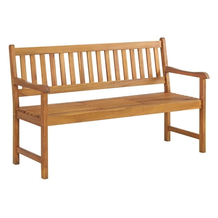 Alaterre Furniture Bristol Two Seat Bench with Pop Up Table, Natural
