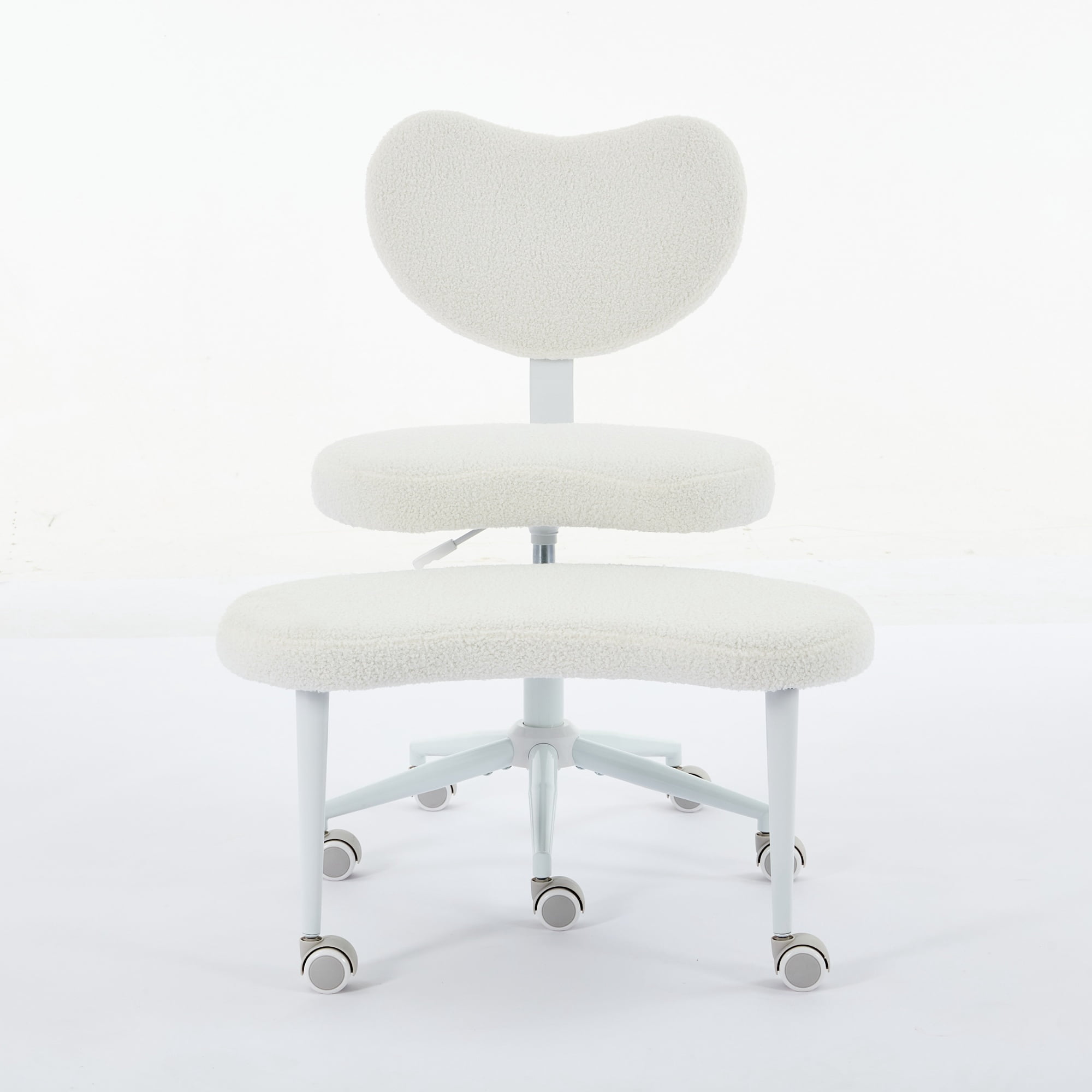 Meditation Chair Plus, Cross Legged Chair with Wheels, ADHD Chair, Criss Cross Desk Chair with Lumbar Support and Adjustable Stool, Flexible Design for Fidgety Sitters, Ivory