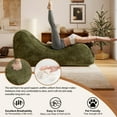thumbnail image 3 of Aukfa Chaise Lounge, Bean Bag Sofa for Stretching, Relaxation, High Density Foam Recliner, Olive, 3 of 8