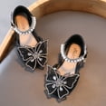 thumbnail image 5 of Penkiiy Infant Kids Baby Girls Pearl Crystal Bling Bowknot Single Princess Shoes Sandals Toddler Sandals Wonder 7.5-8 Years Black On Clearance, 5 of 8
