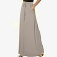 thumbnail image 4 of WHLBF Womens Plus Size Clearance Skirt Solid Color Pocket Elastic Waist Casual Ankle Skirt Gray 4(S), 4 of 6