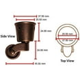thumbnail image 2 of BingLTD - 2.3" Metal Swivel Antique Brass Round Cup Furniture Caster - Set of 2 (MC-3730C-AB), 2 of 2