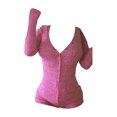 thumbnail image 4 of GZWYHT Rompers for Women Long Sleeve Romper 2025 Autumn And Winter Deep V Neck Button Thread Long Sleeved Warm Tight Jumpsuit Jumpsuit for Women Sparkly Jumpsuit for Women Pink M, 4 of 5