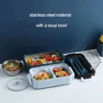 thumbnail image 1 of Boîte à Lunch à 2 Couches en Acier Inoxydable, Récipient à Lunch Chauffable au Micro-Ondes, Boîte de Rangement pour Aliments, Boîte Bento pour Écoliers et Employés de Bureau, Bleu Acier Inoxydable, 1 of 6