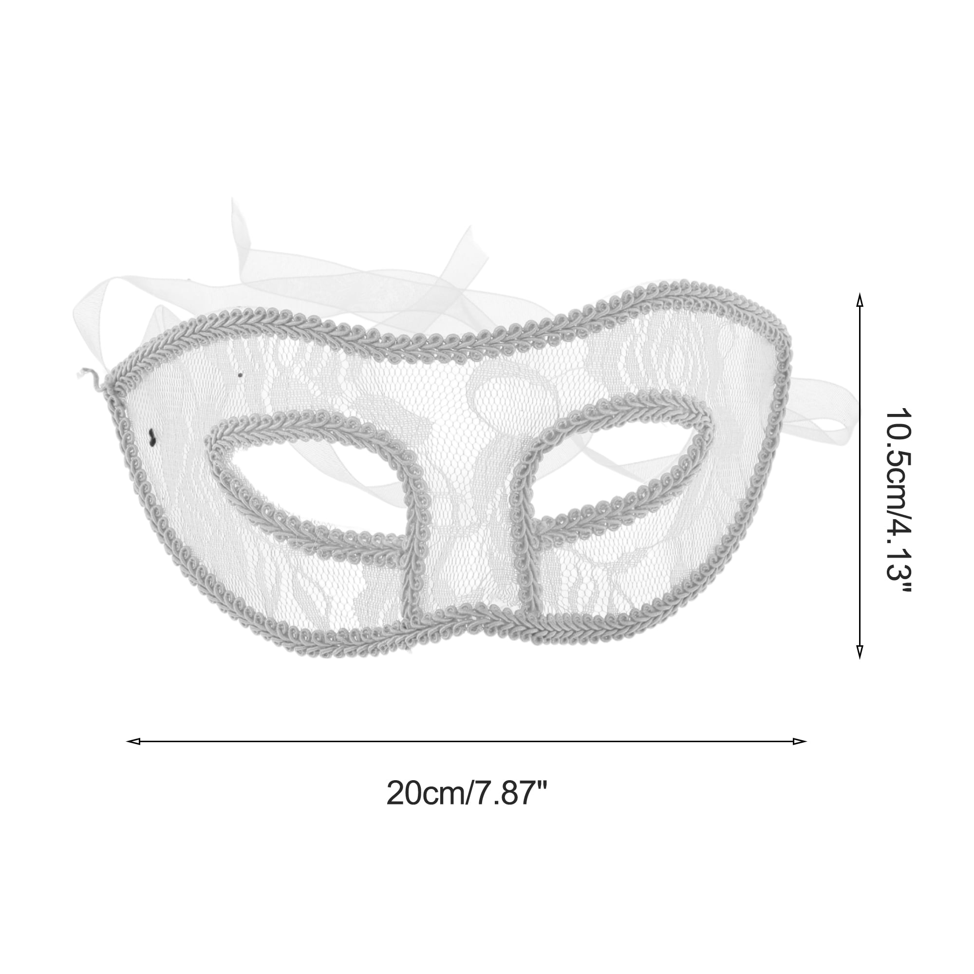 Unique Bargains Elegant Lace Half Face Party Mask for Parties White