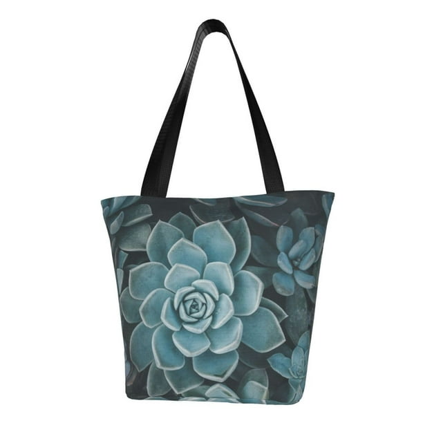 Disketp Blue Color Cactus Bolsa de Hombro Casual para Mujer, Bolso Cruzado para Compras, Viajes y Uso Diario