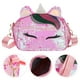 thumbnail image 3 of GOOHOCHY 1 unid lindo mini lentejuelas en forma de unicornio bolsos de oreja niñas casual cadena messenger crossbody bolso de hombro (blanco anti-rosa), 3 of 7