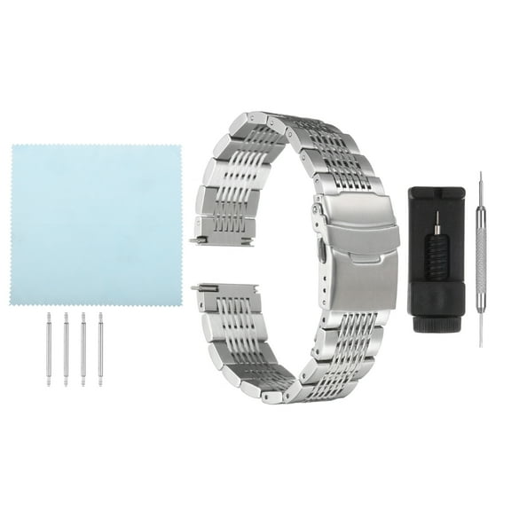 Uxcell Stainless Steel Mesh Watch Band 20mm Quick Release Metal Watch Strap Double-Lock Deployment Clasp Bands for Men Women, Silver Tone
