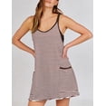 thumbnail image 4 of otnbgsr Women's Casual Summer Tennis Dress Sleeveless V Neck Athletic Mini Dress with Built-In Shorts Striped Vacation Outfit, 4 of 8