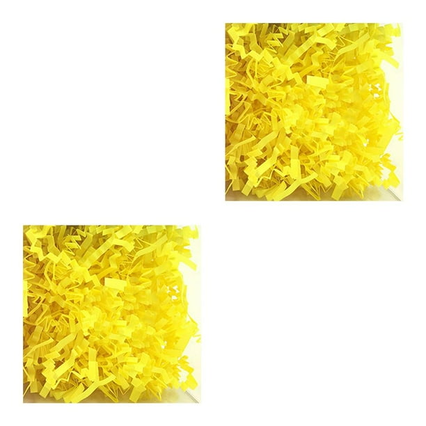 Inteprter Hierba de rafia Papel triturado Relleno DIY Confeti Decoración de la boda Amarillo claro Type2 NO2 Inteprter CBP255709