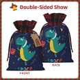 thumbnail image 2 of Rocae Dinosau Space Explorer Print Christmas Drawstring Linen Gift Bag with Drawstrings Treat Bag Goody Present Bags for Christmas Party Favor, 2 of 8