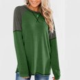 thumbnail image 2 of Top informal de costura de Color sólido con cuello redondo a la moda para mujer de manga larga de otoño e invierno Pompotops FGAJ5211, 2 of 8