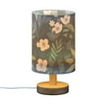 thumbnail image 2 of Panda Leaves Bear Table Lamp USB Bedside Desk Nightstand Lamp Printed Gifts Small Lamp Wood Base for Bedroom Living Room Kids Room College Dorm, 2 of 7