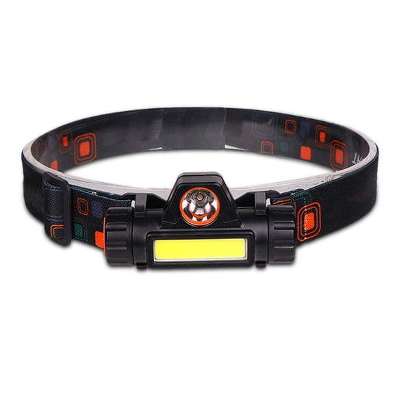 Yuarrent Linterna frontal para acampar al aire libre, linterna blanca recargable para ciclismo, diadema de viaje portátil, linterna de cabeza carpas Tipo 3 Bolsa de cargador