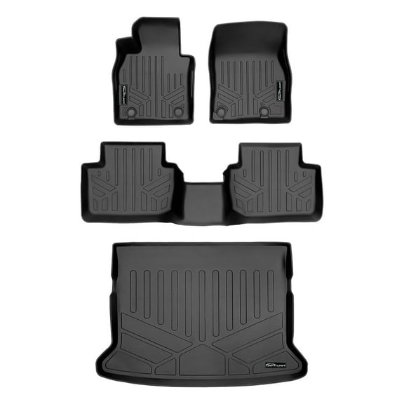 SMARTLINER Custom Fit All Weather 2 Row Floor Mats & Cargo Liner Behind 2nd Row Set Compatible With 2020-2025 Mazda CX-30 (FWD Only)