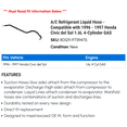 thumbnail image 2 of A/C Liquid Hose - Compatible with 1996 - 1997 Honda Civic del Sol 1.6L 4-Cylinder GAS, 2 of 2
