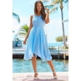 thumbnail image 2 of LASCANA Women's Pleated V-Neck Dress Smocking, 2 of 5