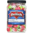 thumbnail image 2 of Gourmet Red Strawberry Flavored Taffy Chews by Its Delish  18 Oz Jumbo Reusable Container Jar  Chewy Fluffy Individually Wrapped Sweet & Juicy Soft Candy Taffies, 2 of 7