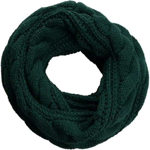 Fu997 Womens Thick Ribbed Knit Winter Infinity Circle Loop Scarf