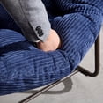 thumbnail image 6 of Holaki Oversized Outdoor Rattan Rocking Chair with Padded Cushion – 250lbs Capacity, Weather-Resistant Steel Frame, Navy Blue for Porch/Patio/Living Room, 6 of 8