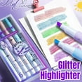 thumbnail image 2 of 6pcs Glitter Highlighter Pens Sparkling Pastel Art Marker for Note-Taking Scrapbook  Painting Stationery, 2 of 17