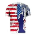 thumbnail image 4 of UVEASISHA Mens T-Shirts American Flag Distressed Printed Crewneck Tee 4th of July Workout Shirts Short Sleeve Casual Slim Fit Patriotic Shirt 2025 Fashion Gift Ideas Blue XXL, 4 of 5