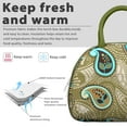 thumbnail image 3 of Vintage Paisley Lunch Box - Retro 70s Inspired Pattern, Leakproof Insulated Cooler for Music Festival Essentials (Classic Bohemian Style), 3 of 4