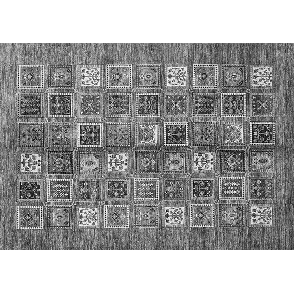 Ahgly Company Indoor Rectangle Abstract Gray Modern Area Rugs, 5' x 8'