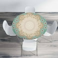 thumbnail image 4 of Morocco Mosaic Round Tablecloth Traditional Oriental Floral Waterproof Oil-Proof Table Cover Table Cloth for Indoor Dining, Outdoor Picnic Parties, Camping,Fits for Table 40-44", 4 of 6