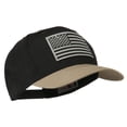thumbnail image 5 of Grey American Flag Patched Pro Style Cap - Khaki Black OSFM, 5 of 5