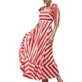 thumbnail image 3 of Women Summer Floral Sleeveless Maxi Dress Casual Spaghetti Strap Tiered Flowy Beach Long Dress Red L, 3 of 9