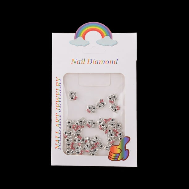 Tendencias de diamantes de imitación de cristal, decoración de uñas de dibujos animados, aleación de Metal, 3D Kitty Kawaii, dijes para uñas para belleza de uñas
