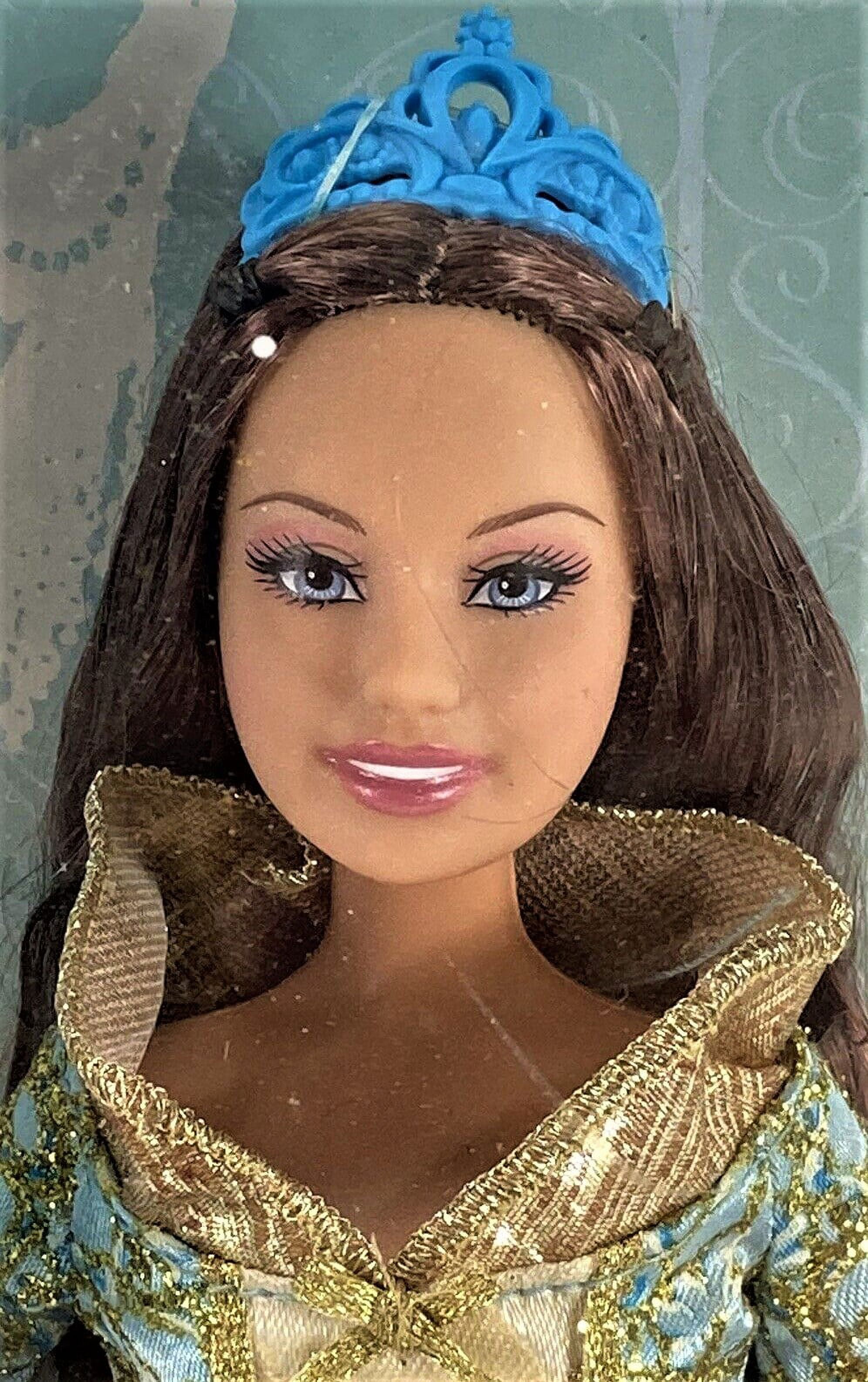 strapless open back dress BARBIE Dreamtopia Princess 12" Doll Brunette with Pink Hairstreak Wear