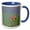Blue/White, variant on 3drose, Romantic Roses and Lavendar Flowers - Fields of Flowers, 11oz Two-tone Yellow Mug