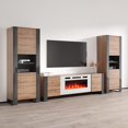 thumbnail image 2 of Meble Furniture Woody WH-EF Electric Fireplace Entertainment Center Oak/Gray, 2 of 5