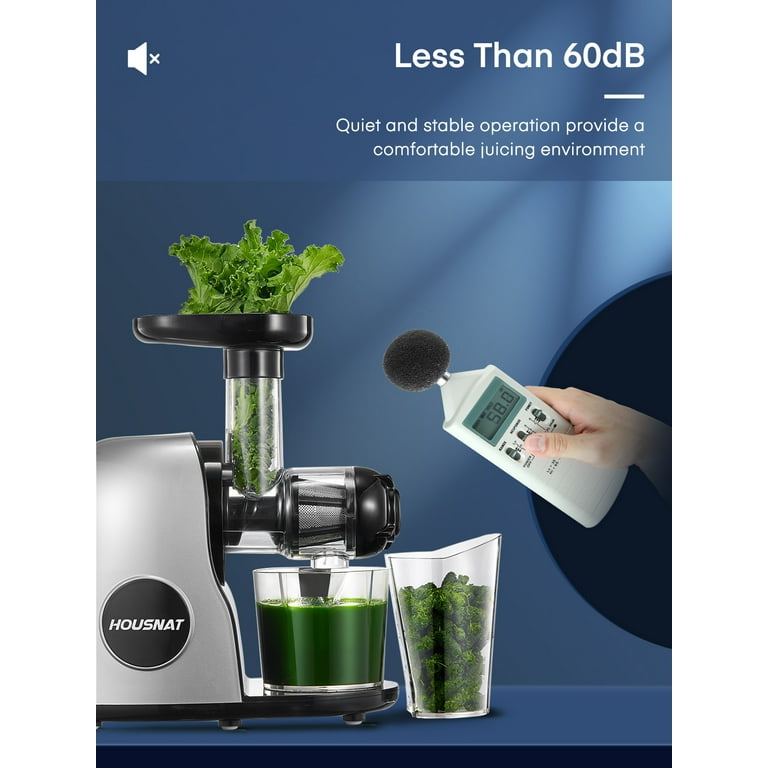 HOUSNAT Slow Masticating Juicer Machines Easy Clean, with Quiet