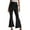 Black, variant on High Waisted Bootcut Yoga Pants with Lift Design for Fitness Training and Running Gym Activities Featuring Side Drawstring Crotch Black M