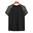thumbnail image 4 of INCERUN Men Summer Top Short Sleeve Shirts Mesh Transparent Club Wear Slim Fit Black Shirt, 4 of 10