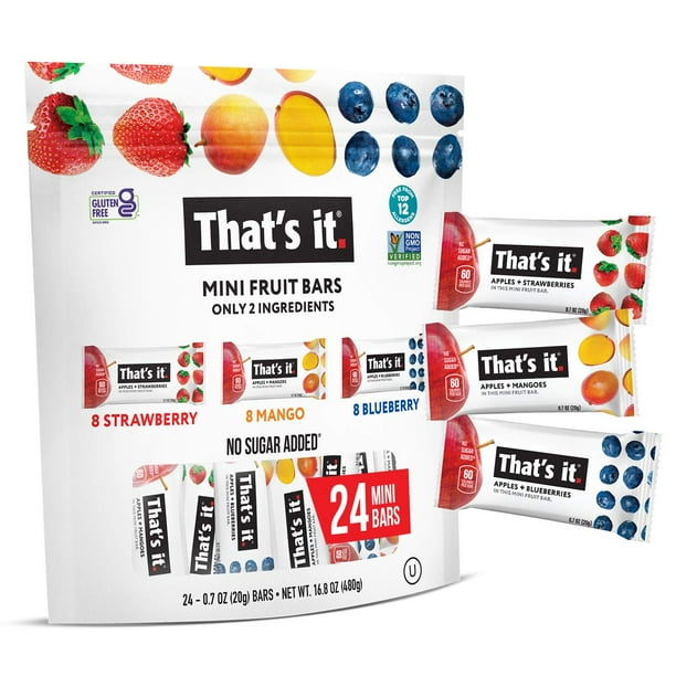 That’s It. Mini Fruit Bars Blueberry, Strawberry & Mango Variety, 24