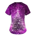thumbnail image 3 of Up to 65 off!Lolmot Scrub Tops for Woman Xmas Tree Print Scrubs Holiday Short Sleeve Shirts Nurse Uniforms Christmas Medical Scrubs with Pockets, 3 of 3