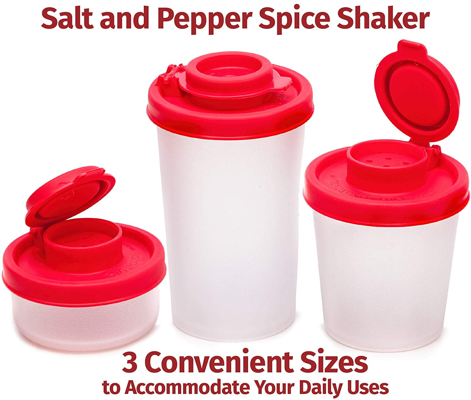 Signoraware Plastic Spice Containers with 2-Way Lids Sift or Pour Shaker, 8 Pk. 4 Mini 4 Big