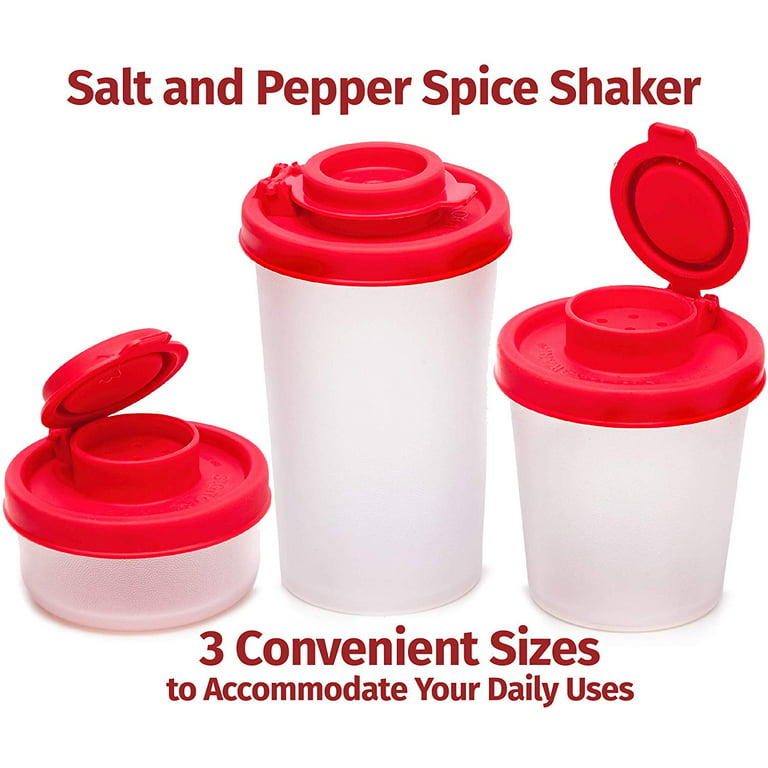 Signora Ware Spice Jars with Shaker Lids Refillable Seasoning Containers,  4-Pack Red 