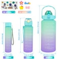 thumbnail image 4 of CNKOO 3 Pack Water Bottles with 2L Large Bottle 700MLPortable Bottle and 300ML Mini Bottle Motivational Drinks Bottle with Time Marker Water Jug with Handle and Straw Leak-Proof Gradient, 4 of 11