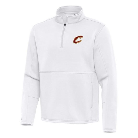 Men's Antigua White Cleveland Cavaliers Twist Quarter-Zip Pullover Top