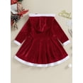 thumbnail image 4 of Wassery Little Girls Christmas Dress Clothes 6M 1T 2T 3T 4T Kids Girls Long Sleeve Round Neck Plaid Hooded Party Dress Christmas Holiday-themed Clothing for Toddler Girls, 4 of 8